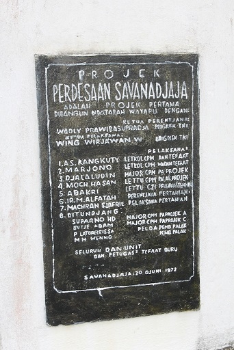 The plaque on the back of the monument lists those involved in the establishment of Savanajaya, including all prison units The plaque on the back of the monument lists those involved in the establishment of Savanajaya, including all prison units